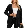 image:imagechouyatou Womens Vintage VNeck Button Down Denim Jacket Loose Casual Collarless Jean Jacket ShacketBluish Grey