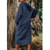 image:imagechouyatou Womens Casual Hooded Sweatshirt Dress Loose Oversized Long Sleeve Hoodie Tunic Dress with PocketsBlue