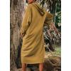 image:imagechouyatou Womens Casual Hooded Sweatshirt Dress Loose Oversized Long Sleeve Hoodie Tunic Dress with PocketsGinger