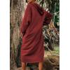 image:imagechouyatou Womens Casual Hooded Sweatshirt Dress Loose Oversized Long Sleeve Hoodie Tunic Dress with PocketsRed
