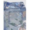 image:imagechouyatou Womens Vintage Floral Printed Barrel Jeans Y2k Boyfriend Wide Leg Denim Pants with PocketsBlue