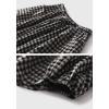 image:imagechouyatou Womens Vintage Plaid A Line Skirt Elastic Waist Baggy Swing Pleated Midi Long Shirt with PocketsBlack