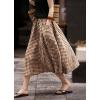 image:imagechouyatou Womens Vintage Plaid A Line Skirt Elastic Waist Baggy Swing Pleated Midi Long Shirt with PocketsBrown