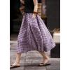 image:imagechouyatou Womens Vintage Plaid A Line Skirt Elastic Waist Baggy Swing Pleated Midi Long Shirt with PocketsPurple