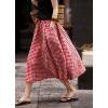 image:imagechouyatou Womens Vintage Plaid A Line Skirt Elastic Waist Baggy Swing Pleated Midi Long Shirt with PocketsRed