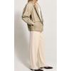 image:imagechouyatou Women Fall Notch Lapel Moto Faux Leather Jacket Oversized Boyfriend Leather Bomber Jacket Blazer