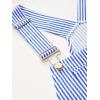 image:imagechouyatou Womens Adjustable Strap Striped Overall Wide Leg Baggy Casual One Piece Pant JumpsuitsBlue