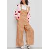 image:imagechouyatou Womens Adjustable Strap Striped Overall Wide Leg Baggy Casual One Piece Pant JumpsuitsOrange