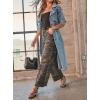 image:imagechouyatou Womens Casual Camo Print Denim Pants Y2k Wide Leg Cargo Jeans Distressed High Waisted Camouflage JeansCamo