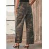 image:imagechouyatou Womens Casual Camo Print Denim Pants Y2k Wide Leg Cargo Jeans Distressed High Waisted Camouflage JeansCamo