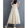 image:imagechouyatou Womens Sleeveless Cotton Overall Dress Loose Baggy Jumper Maxi Tank DressBeige