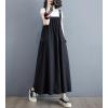 image:imagechouyatou Womens Sleeveless Cotton Overall Dress Loose Baggy Jumper Maxi Tank DressBlack