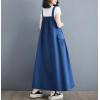 image:imagechouyatou Womens Sleeveless Cotton Overall Dress Loose Baggy Jumper Maxi Tank DressBlue