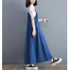 image:imagechouyatou Womens Sleeveless Cotton Overall Dress Loose Baggy Jumper Maxi Tank DressBlue