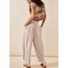image:imagechouyatou Womens Summer Casual Smocked Waist Pant Wide Leg Beach Pants Palazzo with PocketsApricot