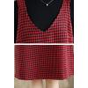 image:imagechouyatou Womens Vintage Plaid Wool Overall Jumper Midi Dress Casual A Line Tunic Shift Tank Short DressBlack and Red