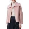 image:imagechouyatou Womens Winter Wool Cropped Jacket Coat Lapel Collar Zip Up Loose Short Outerwear