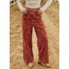 image:imagechouyatou Womens Baggy Floral Pattern Jeans Y2K Boyfriend Wide Leg Mid Rise Denim Pants with PocketsRed