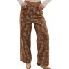 image:imagechouyatou Womens Baggy Floral Pattern Jeans Y2K Boyfriend Wide Leg Mid Rise Denim Pants with PocketsBrown