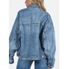 image:imagechouyatou Womens 2025 Fall Boyfriend Denim Jacket Y2K Casual Button Down Oversized Jean Jacket ShacketsBlue