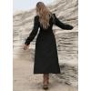 image:imagechouyatou Women Fall Belted Midi Long Corduroy Shirt Dress Long Sleeve Casual Western ALine Winter DressBlack