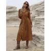 image:imagechouyatou Women Fall Belted Midi Long Corduroy Shirt Dress Long Sleeve Casual Western ALine Winter DressBrown