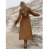 image:imagechouyatou Women Fall Belted Midi Long Corduroy Shirt Dress Long Sleeve Casual Western ALine Winter DressBrown