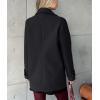 image:imagechouyatou Womens 2025 Fall Winter Double Breasted Wool Coat Mid Long Dressy Casual Pea Coat OvercoatBlack