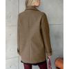 image:imagechouyatou Womens 2025 Fall Winter Double Breasted Wool Coat Mid Long Dressy Casual Pea Coat OvercoatBrown