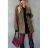 image:imagechouyatou Womens 2025 Fall Winter Double Breasted Wool Coat Mid Long Dressy Casual Pea Coat OvercoatBrown