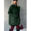 image:imagechouyatou Womens 2025 Fall Winter Double Breasted Wool Coat Mid Long Dressy Casual Pea Coat OvercoatGreen