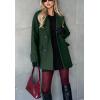 image:imagechouyatou Womens 2025 Fall Winter Double Breasted Wool Coat Mid Long Dressy Casual Pea Coat OvercoatGreen