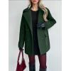 image:imagechouyatou Womens 2025 Fall Winter Double Breasted Wool Coat Mid Long Dressy Casual Pea Coat OvercoatGreen