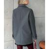 image:imagechouyatou Womens 2025 Fall Winter Double Breasted Wool Coat Mid Long Dressy Casual Pea Coat OvercoatGrey