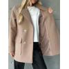 image:imagechouyatou Womens 2025 Fall Winter Double Breasted Wool Coat Mid Long Dressy Casual Pea Coat OvercoatKhaki