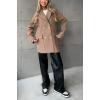 image:imagechouyatou Womens 2025 Fall Winter Double Breasted Wool Coat Mid Long Dressy Casual Pea Coat OvercoatKhaki