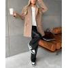 image:imagechouyatou Womens 2025 Fall Winter Double Breasted Wool Coat Mid Long Dressy Casual Pea Coat OvercoatKhaki