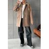 image:imagechouyatou Womens 2025 Fall Winter Double Breasted Wool Coat Mid Long Dressy Casual Pea Coat OvercoatKhaki