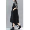 image:imagechouyatou Womens Babydoll Sleeveless Corduroy Overall Dress Zip Up Fall Winter Midi Jumper Tank DressBlack