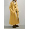 image:imagechouyatou Womens Button Down Wool Coat Loose Fit Trench Coat Winter Mid Long Overcoat with Removable ScarfYellow