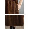image:imagechouyatou Womens Fall Button Down Corduroy Shirt Dress Long Sleeve ALine Pleated Midi Long Winter DressBrown