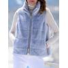 image:imagechouyatou Womens Fall Winter Faux Fur Vest Jacket Casual Zip Up Sleeveless Furry Faux Fur CoatBlue