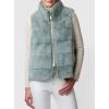 image:imagechouyatou Womens Fall Winter Faux Fur Vest Jacket Casual Zip Up Sleeveless Furry Faux Fur CoatGreen