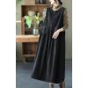 image:imagechouyatou Womens Fall Winter Sleeveless Corduroy Overall Dress Jumper Maxi Babydoll Tank Dress with PocketBlack