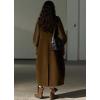 image:imagechouyatou Womens Fall Winter UNeck Wool Overall Dress Sleeveless ALine Midi Long Tank Pinafore Dress with PocketsCoffee