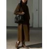 image:imagechouyatou Womens Fall Winter UNeck Wool Overall Dress Sleeveless ALine Midi Long Tank Pinafore Dress with PocketsCoffee