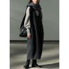 image:imagechouyatou Womens Fall Winter UNeck Wool Overall Dress Sleeveless ALine Midi Long Tank Pinafore Dress with PocketsDark Grey