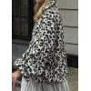 image:imagechouyatou Womens Leopard Pattern Faux Fur Pullover Jacket Winter Warm Zip Up Sherpa Sweatshirt TopsWhite