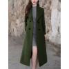 image:imagechouyatou Womens Maxi Long Wool Blend Pea Coat Shawl Collar Double Breasted Winter Trench Coat OvercoatArmy Green