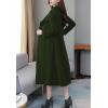 image:imagechouyatou Womens Maxi Long Wool Blend Pea Coat Shawl Collar Double Breasted Winter Trench Coat OvercoatArmy Green